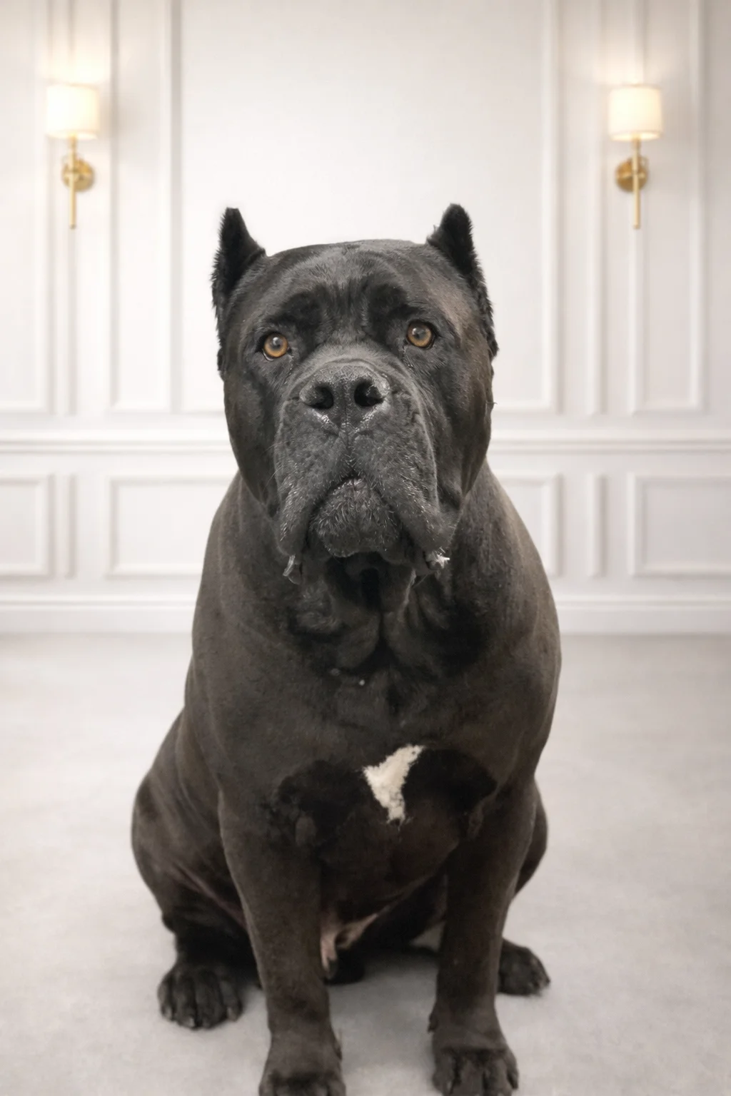 Black Cane Corso after grooming at Pawfect Beauty Las Vegas
